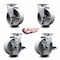 Service Caster 5 Inch Semi Steel Cast Iron Swivel Caster Set with Roller Bearings 2 Brakes SCC-20S520-SSR-2-TLB-2 - alternate 4